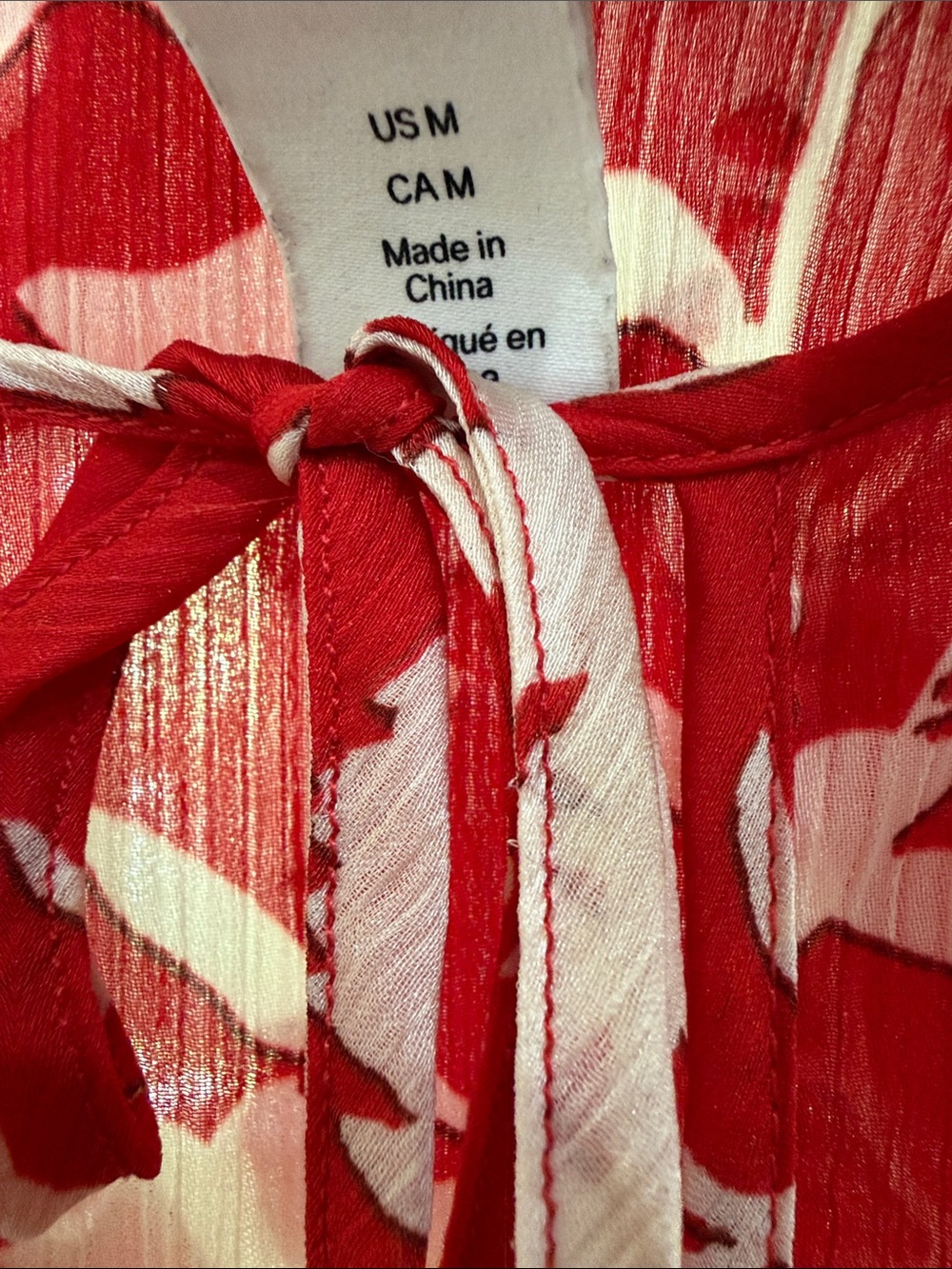 Johanna Ortiz &H&M Red and White Floral Pleated Maxi Dress size M - Picture 6 of 8
